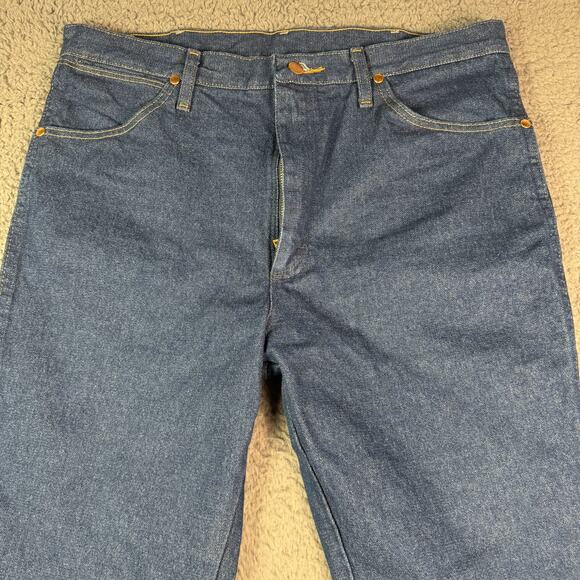 Vintage Wrangler Jeans Mens 35x30 Blue Cowboy Cut Western Denim Work 936 - Picture 4 of 10